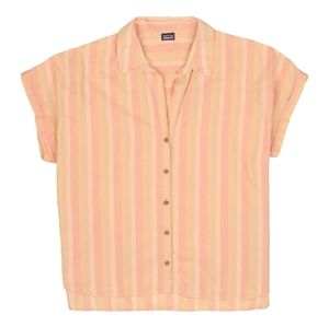 Patagonia Pink and Yellow Striped Button Down Shirt